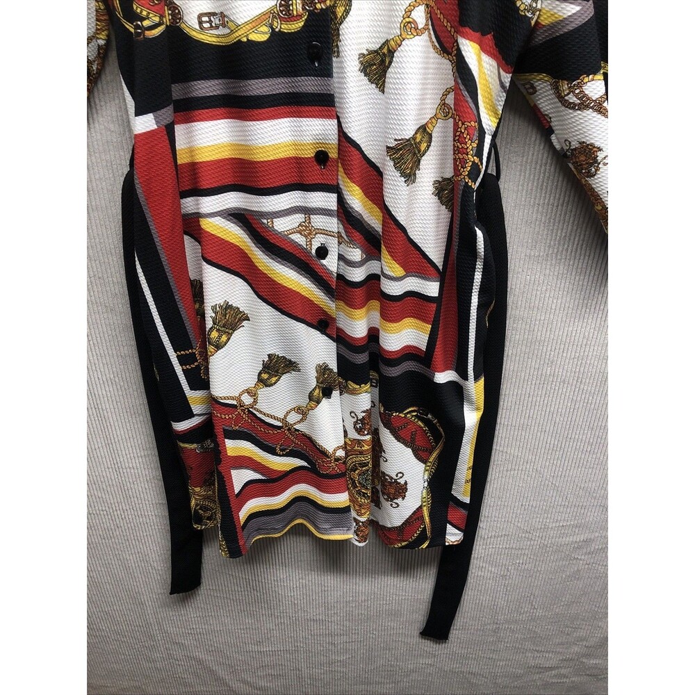 Ashley Stewart Dress Button Up Size 18/20 Belt Rope Medallion Design NWT - Picture 2 of 14